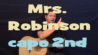 Mrs Robinson Simon and Garfunkel Easy Strum Guitar Lesson  Chords How to Play Tutorial [upl. by Dmitri]