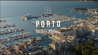 Porto Montenegro marina at sunset Aerial view drone footages [upl. by Haya772]