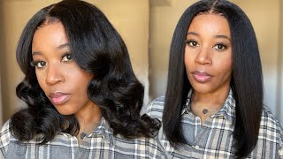 NATURAL amp AFFORDABLE 😍  HD KINKY STRAIGHT BOB WIG  FTHERWORTHY HAIR [upl. by Telford]