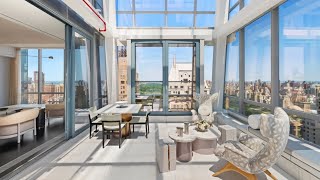 INSIDE a 19000000 BILLIONAIRES Row NYC SKY MANSION  157 W 57th 41D  SERHANT Signature Tour [upl. by Etnahc]