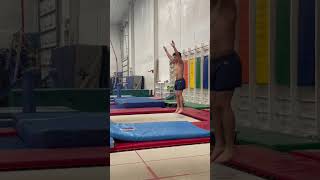 Front handspring on trampoline [upl. by Ymmat]