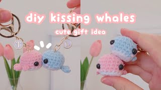 crochet kissing whales ♡ valentines gift diy  ABSOLUTE BEGINNER crochet tutorial  amigurumi whale [upl. by Sorcim418]