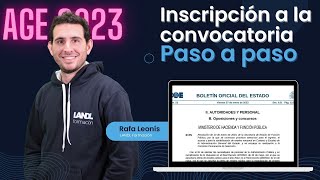 Inscripción paso a paso convocatoria AGE [upl. by Cadmar]