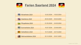 Ferien Saarland 2024 [upl. by Slohcin]