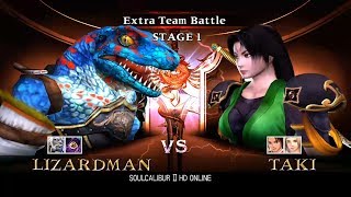 Soulcalibur 2 HD Extremely Hard Extra Team Battle with Lizardman Charade and Cervantes [upl. by Libre254]