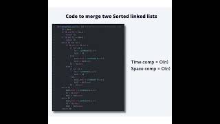 Merging two Sorted linked lists shorts shortsfeed [upl. by Lyret795]