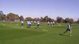 Football warmup passing practice combined agility circuit [upl. by Acile]