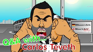 🏆CARLOS TEVEZ QampA by the fans🏆Parody Champions League 2015 Preview Juventus vs Barcelona cartoon [upl. by Biagi585]