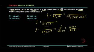 In a series LCR circuit the inductance L is 10 mH capacitance C is 1 F and resistance R is 100  [upl. by Jo-Anne511]