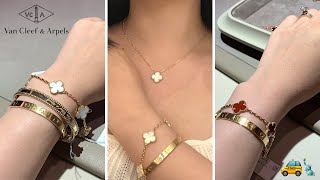 NYC VAN CLEEF amp ARPELS SHOPPING VLOG 2022 PRICE amp TRY ON  ALHAMBRA FRIVOLE PERLEE 🚕💎 纽约梵克雅宝珠宝购物 [upl. by Ronel]