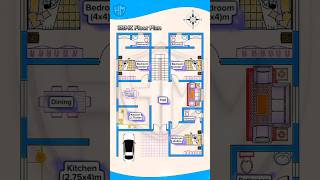 House plan 112x1574m  3BHK Floor Plan  Three bedrooms home houseplan homedesign shorts [upl. by Neirrad]