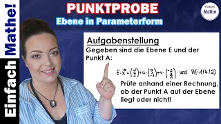 Punktprobe mit Parameterform einer Ebene by einfach mathe [upl. by Asilef]