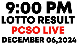 Lotto Result Today 9PM Draw December 6 2024 PCSO LIVE Result [upl. by Niamor604]