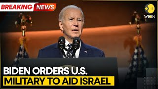 BREAKING Joe Biden Orders US Military to Shoot Down Iranian Missiles Targeting Israel  WION News [upl. by Delaryd]