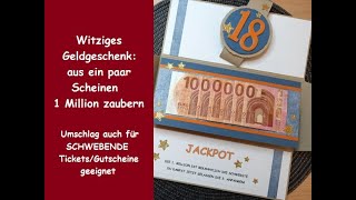 Witziges Geldgeschenk  aus ein paar Scheinen eine Million zaubern 🤩😉  Stampin Up® [upl. by Icken437]