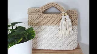 Easy crochet handbag tutorial step by step beginners friendly Torebka na szydełku ścieg ukośny [upl. by Mak]