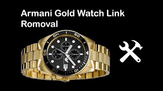 Armani Gold Watch Link Removal [upl. by Yklam]