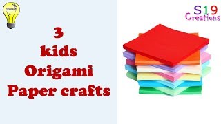 3 Easy ORIGAMI CRAFTS  kids paper crafts  Easy origami for beginners [upl. by Weaks225]