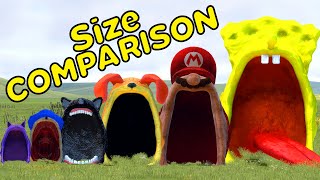 NEW SIZE COMPARISON ZOOCHOSIS SONIC TAPES FAMILY in Garrys Mod [upl. by Ailis657]