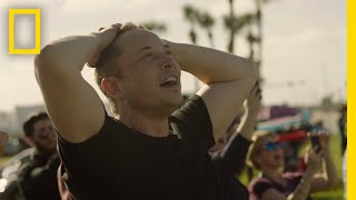 BehindtheScenes See How Elon Musk Celebrated the Falcon Heavy Launch  National Geographic [upl. by Nauhs]