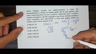 Dona Celeste recebe um saláriomínimo e meio de aposentadoria e todos os meses gasta 38 do que [upl. by Amitarp]