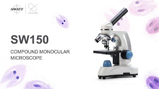 SWIFT SW150 Monocular Compound Microscope 40X1000X With Transmitted and incident LED Illumination [upl. by Jacinto]