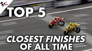 Top 5 closest finishes in MotoGP™️ [upl. by Ladnek216]