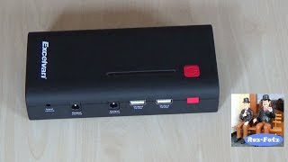 Excelvan 15000mAh Power Bank Starterbatterie – Unboxing  German [upl. by Avrom928]