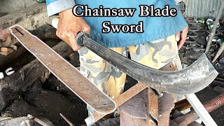 FORGING A SWORD OUT OF A RUSTY CHAINSAW BLADE [upl. by Aljan]