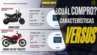 HONDA NAVI VS HONDA CB125F TWISTER  Precio  Características  Ficha Técnica  COMPARE MOTO [upl. by Bridwell]