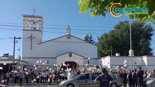 Con una suelta de globos y aplausos despidieron a Brisa la niña de 9 años fallecida en un accidente [upl. by Nasya]