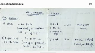 Immunization Schedule Full details handwritten immunization [upl. by Nwahsaj80]