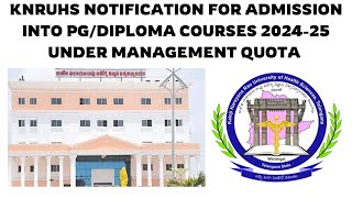 Telangana Management quota PG Admissions KNRUHS PG counselling [upl. by Vilberg]