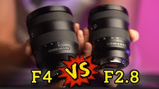 F4 On Full Frame vs F28 on APSC Sony 24105mm F4 G OSS vs Sony 1655mm F28 G [upl. by Etan]