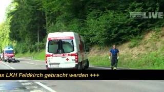 Rankweil Schwerer Motorradunfall auf Walgaustraße [upl. by Eibbed]