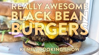 Really Awesome Black Bean Burgers  Kenjis Cooking Show [upl. by Melville763]