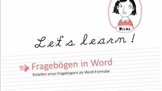 Wilmas Tutorials Fragebögen in Word [upl. by Eybba]