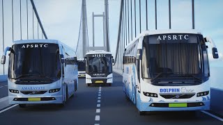 APSRTC Buses chasing at Golden gate San Francisco bridge Watch till end and see who WON the race [upl. by Erdreid456]