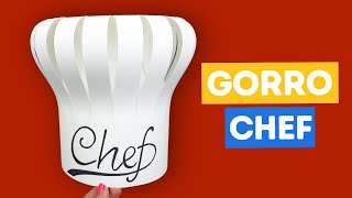 👨‍🍳 Cómo hacer gorro de Chef con cartulina ¡Fácil [upl. by Alleuqram360]