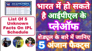 IPL 2020  List Of 5 Unknown Facts About IPL Schedule  Playoffs In India  MY Cricket Production [upl. by Adnahsar131]