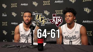 UCF 64 No 13 Texas AampM 61  Darius Johnson amp Jordan IvyCurry Press Conference ⚔️🏀 [upl. by Harmony]