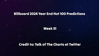 Billboard Year End 2024 Projections Week 51 [upl. by Alleuqahs]