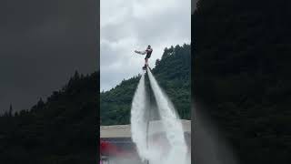 Flyboard montage  water jetpack water world this is to high shorts [upl. by Norramic602]