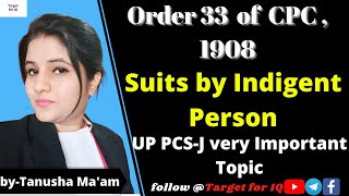 Order 33 suits by indigent person for uk apo very important topic [upl. by Suoicul]