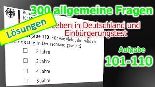 Leben in Deutschland und Einbürgerungstest 20232024 Aufgabe 101110Lösungen [upl. by Anaugal]