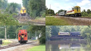 Chasing HVRM Diesel Train with EL 310 between North Judson and English Lake Indiana [upl. by Zanlog]