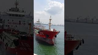 Bunker barge alongside bunker barge ship bunkering [upl. by O'Reilly]