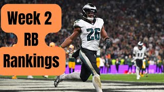 Week 2 RB Rankings Fantasy Football 2024 [upl. by Ayahsey]