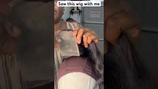 The most easiest way to saw wig hair flatiron calmdown music [upl. by Leachim]