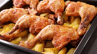 Pollo al Horno Asado con Patatas  Receta muy Fácil Económica y Abundante [upl. by Attesoj]